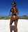 ebony back woman beach