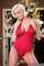 blonde short hair swimsuit