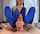 teen stockings blue