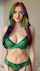 big tits lingerie colored hair