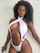 ebony black woman white bikini