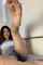 feet brunette spit