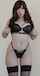 brunette bangs lingerie