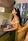kitchen dark hair small tits