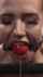 slim girl mouth ball gagged red round ball