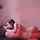 passionate brunette kissing