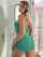 green dress blonde bubble butt