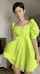 small breasts yellow dress short hair