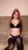 big tits red head black lingerie