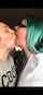 glasses long tongue kissing