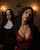brunette nun red dress