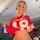 tits blonde red shirt