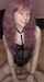 pink hair stockings cum on face