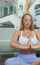 tight yoga blonde