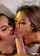 threesome blowjob brunette