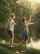 girls fish outside