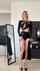 model long legs taking off panties