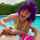 pool purple hair tattoo