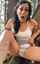 brunette outdoors peeing