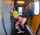 big tits public train