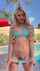 blonde glasses swimsuit