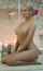 nude blonde flower in hair