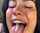 brunette tongue white
