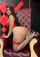 brunette red lingerie big ass