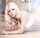 blonde white lingerie pearl necklace