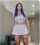 camgirl blue hair cosplay
