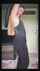brunette blonde tips loose black pants