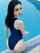 white black hair swimsuit