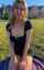 blonde black dress necklace