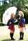 blondes posing outside