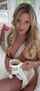 blonde breasts coffee mug