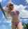 blonde bikini outside