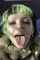 green hair goth makeup