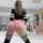 pink shorts twerking blonde