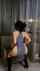 asian black hair blue dress