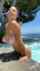 blonde swimming pool
