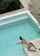 pool nude brunette