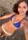 braces brunette bikini