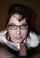 facial glasses brunette