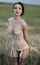 corset dark hair outdoors