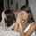 two praying girls