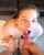 blonde eye contact cum in mouth