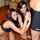 ballbusting brunette handjob