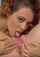 brunette dark hair licking