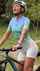 blonde helmet bike