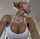 tan blonde sweaty